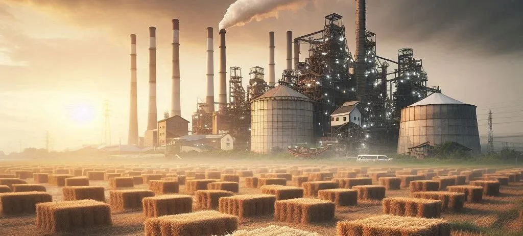 What are the key differences in efficiency, handling, and environmental impact between using raw paddy straw and paddy straw pellets in a boiler?